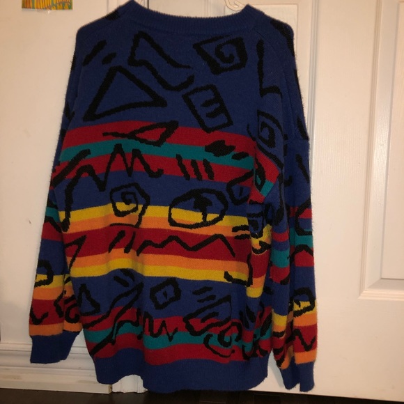 Rainbow Striped Graffiti Sweater - Picture 2 of 3
